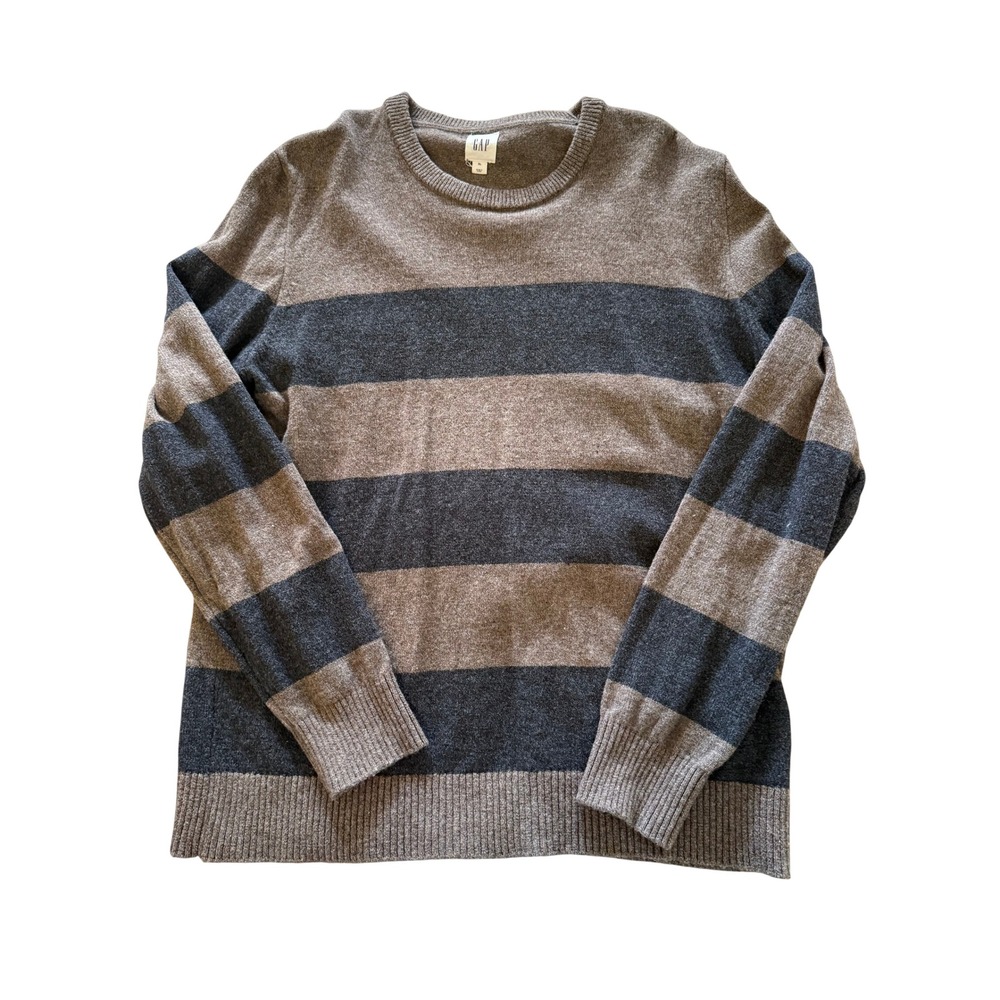 Gap Merino Wool Blend Striped Crewneck Sweater Mens XL